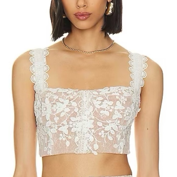 Revolve Bronx and Banco Megan Two Piece Lace Set White size small - Picture 8 of 13